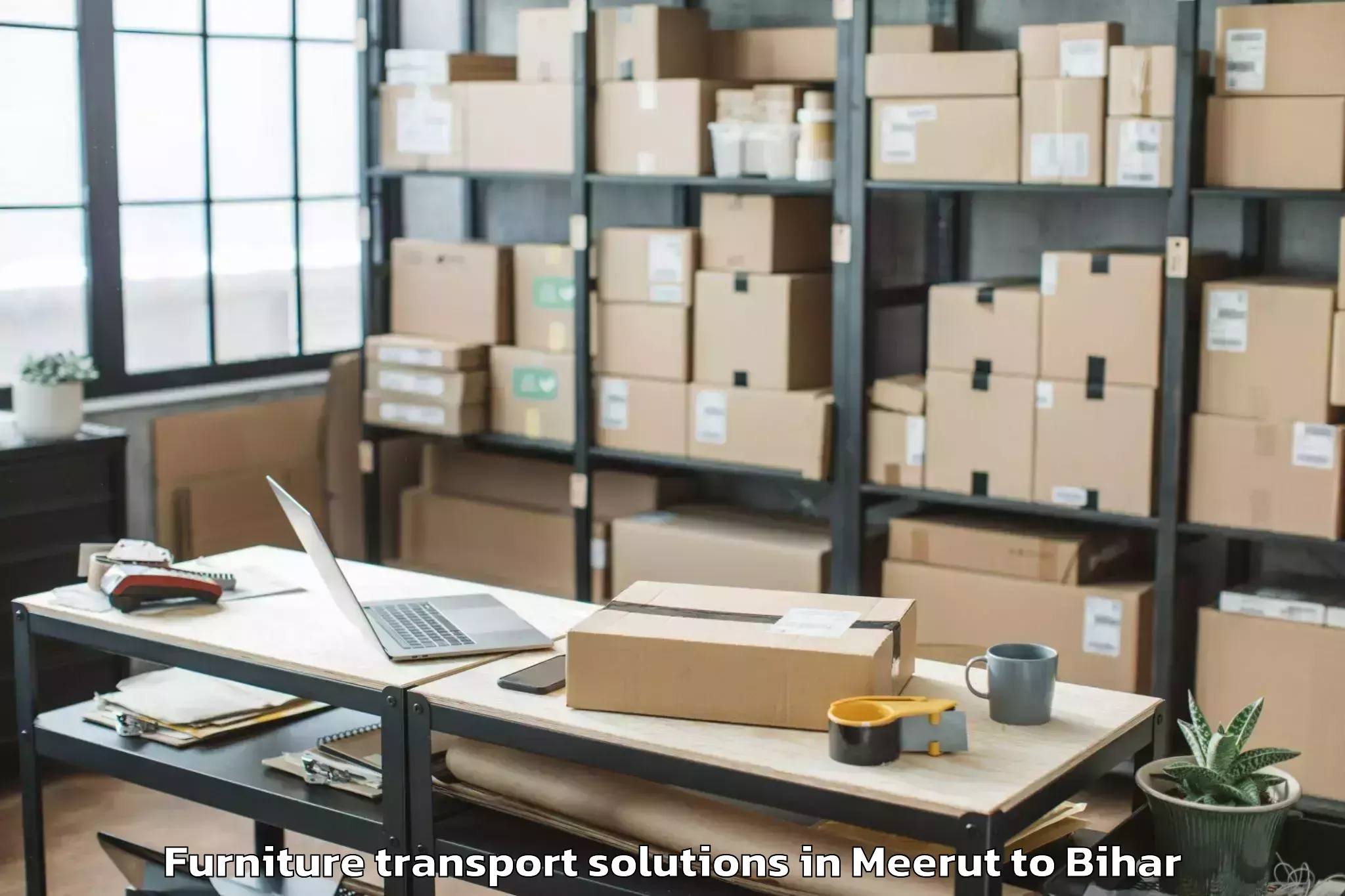 Affordable Meerut to Bhabhua Furniture Transport Solutions